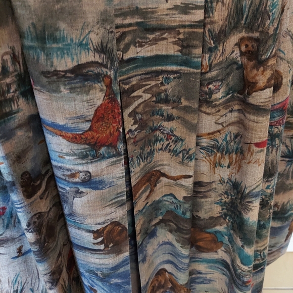 Vintage Geiger Wool Pleated Midi Skirt Nature  Animal Print Austria 42 Sz 10-12 - Picture 11 of 17